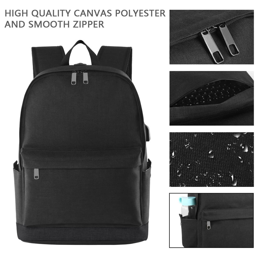 Schulrucksack Reiserucksack Lässiger Tagesrucksack Laptoprucksack mit USB-Ladeanschluss