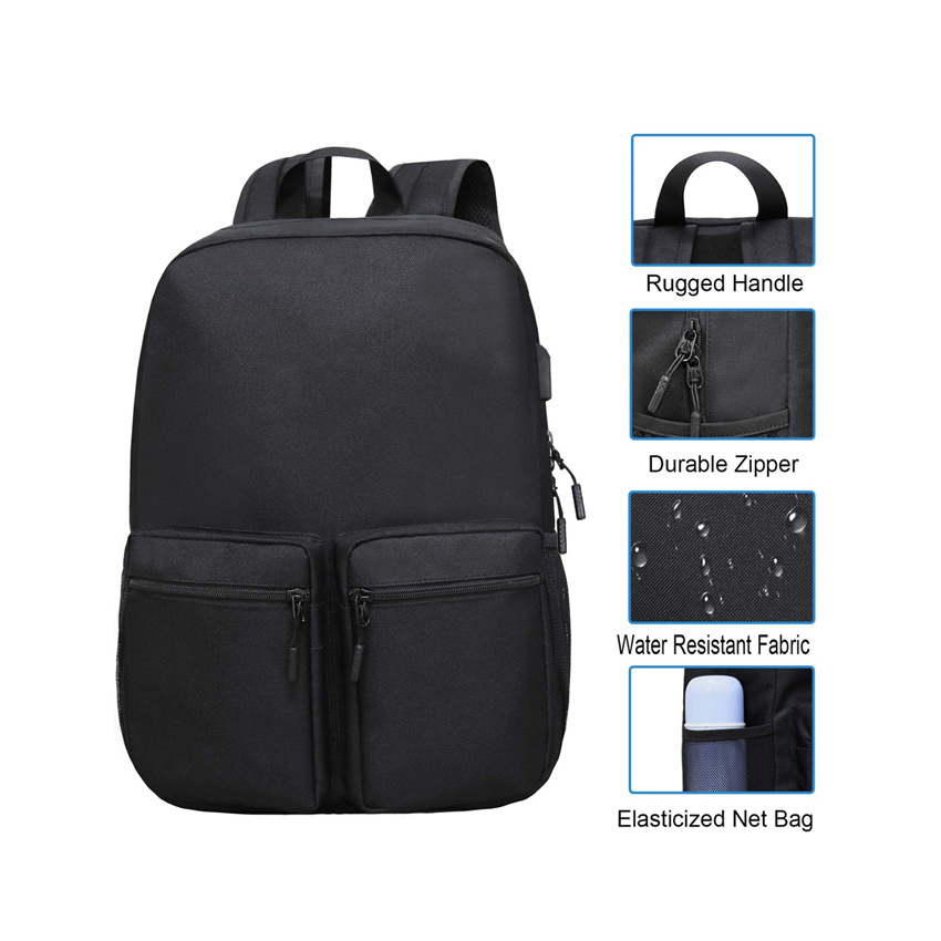 Laptop-Rucksack, schlanker, leichter College School Bookbags Reiserucksack mit USB-Ladeanschluss 