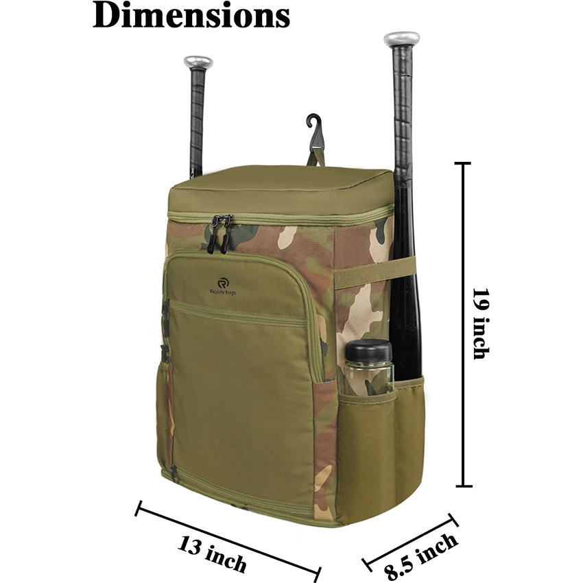 Professioneller Baseball-Rucksack, Softball-Tasche mit Schuhfach und Kühltasche, große Baseball-Tasche mit Zaunhaken für Männer und Jungen, Baseball-Taschen RJ19659