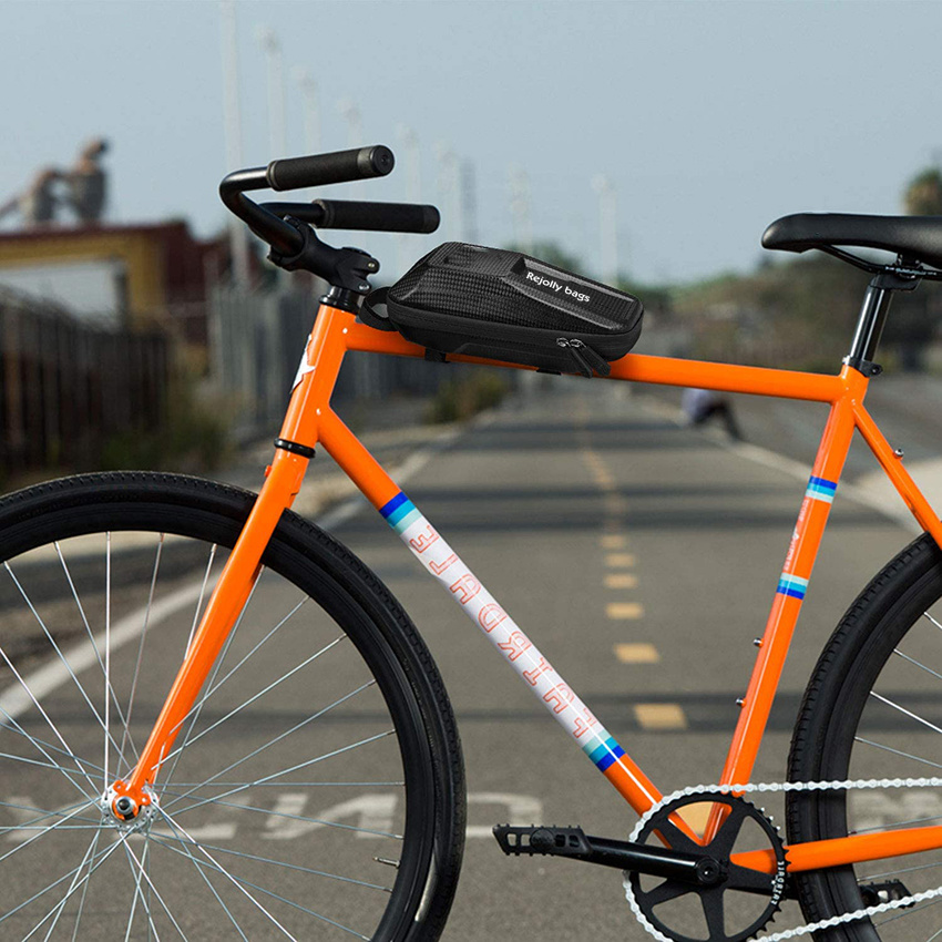 Elegante Wahl, wasserdichte Fahrrad-Oberrohrtasche, vordere Fahrrad-Handytasche mit doppeltem Reißverschluss, Lenker-Fahrradrahmentasche