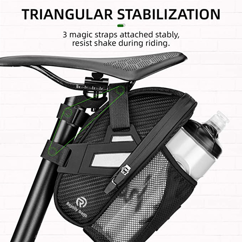 Fahrradtasche unter dem Sitz, Umschnall-Fahrradsitz-Aufbewahrungstasche, Fahrradkeilpaket mit Wasserflaschenhalter, für Mountain Road Bikes Fahrradtasche