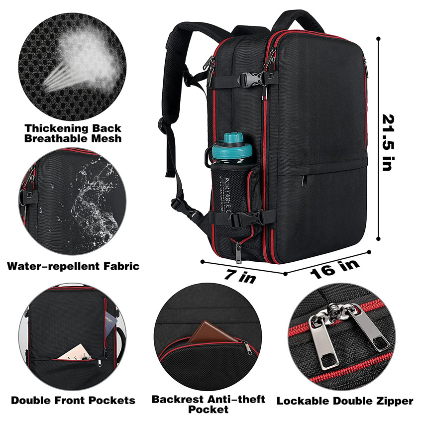 Extra großer, wasserabweisender Gepäckrucksack Daypack Airline Flight Approved Travel Backpack