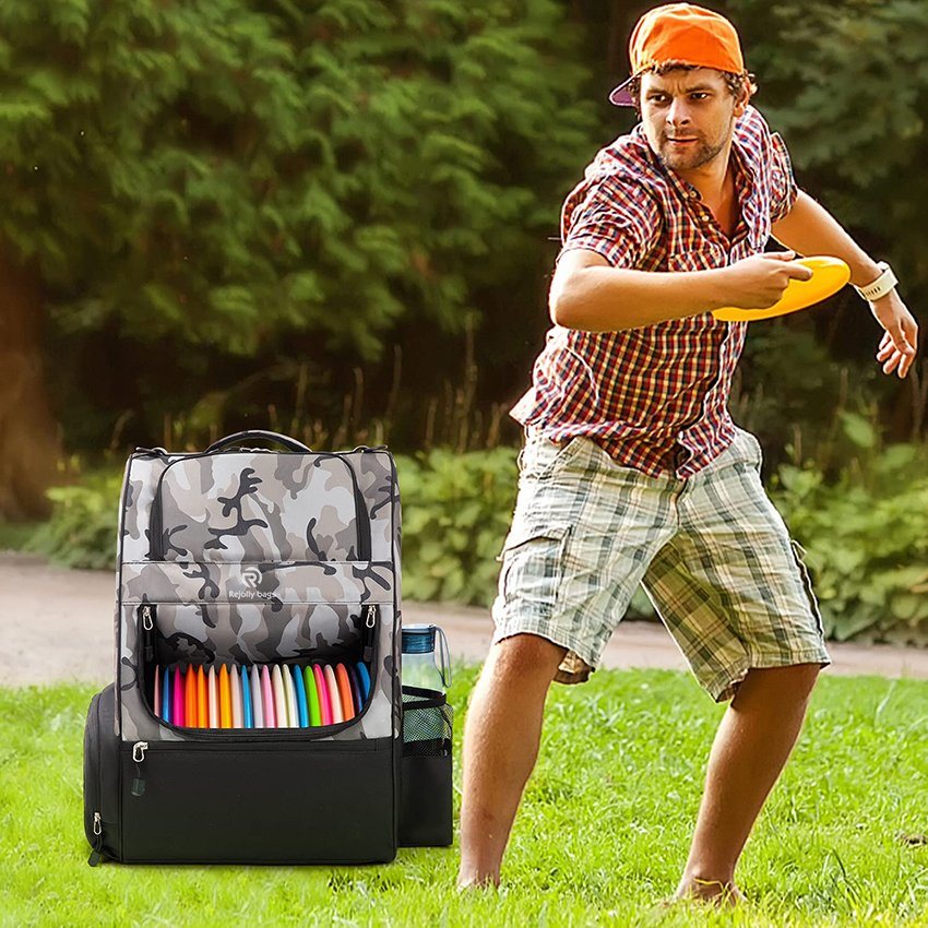 mit 20+ Disc-Kapazität, Golftasche für Discgolf-Starter-Set, zwei seitliche Aufbewahrungstaschen, Discgolf-Rucksacktasche