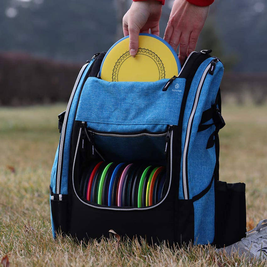 Multifunktionaler, strapazierfähiger und wasserdichter Disc-Golfrucksack mit Unterseite