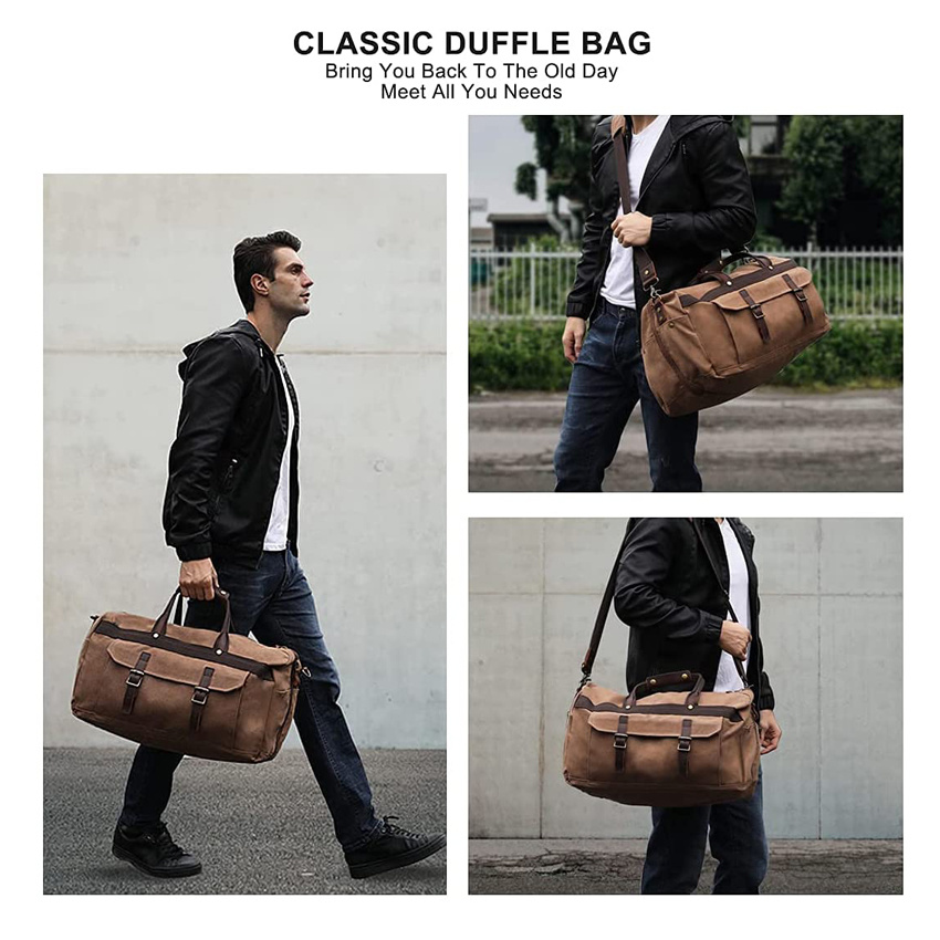 Herren Duffle Bag Super langlebige verschleißfeste Segeltuch-Gepäcktaschen Retro-Reisetasche