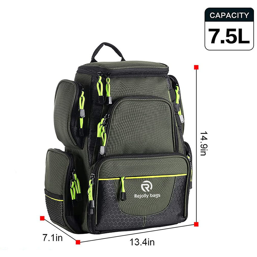 Große Aufbewahrung, salzwasserbeständige Angeltaschen, multifunktionale Outdoor-Box-Tackle-Tasche zum Angeln, Camping, Wandern, Radfahren, Angelgerät