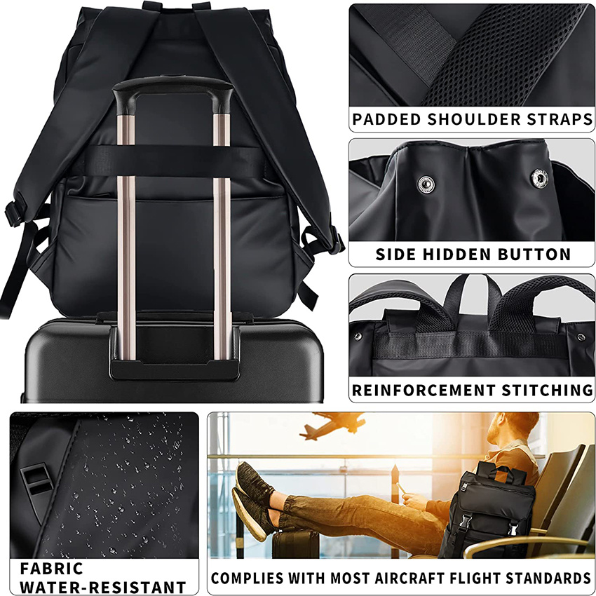 Laptop-Rucksack für Damen, Herren, Reisen, Arbeit, College, Schule, Büchertasche, wasserabweisend, von Fluggesellschaften zugelassen, mit Computerfachtasche