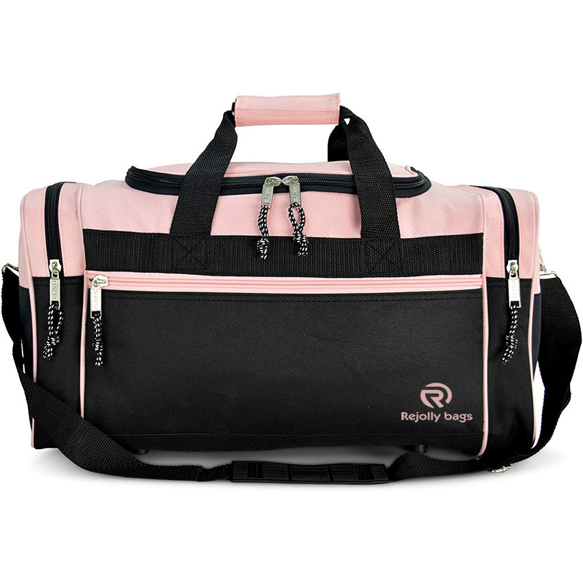 Hot Sale Sports Duffle Bag Gym Bag Travel Duffel mit verstellbarem Riemen in Pink