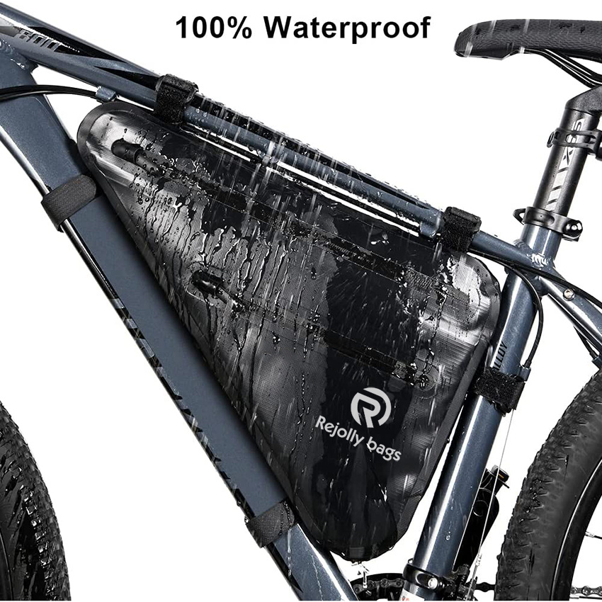 Große Kapazität 100% wasserdicht 5 Klettverschluss Dreieck Fahrradtasche unter Oberrohrtasche Fahrradtasche für Mountain Road Bike Tools Zubehör Fahrradtasche