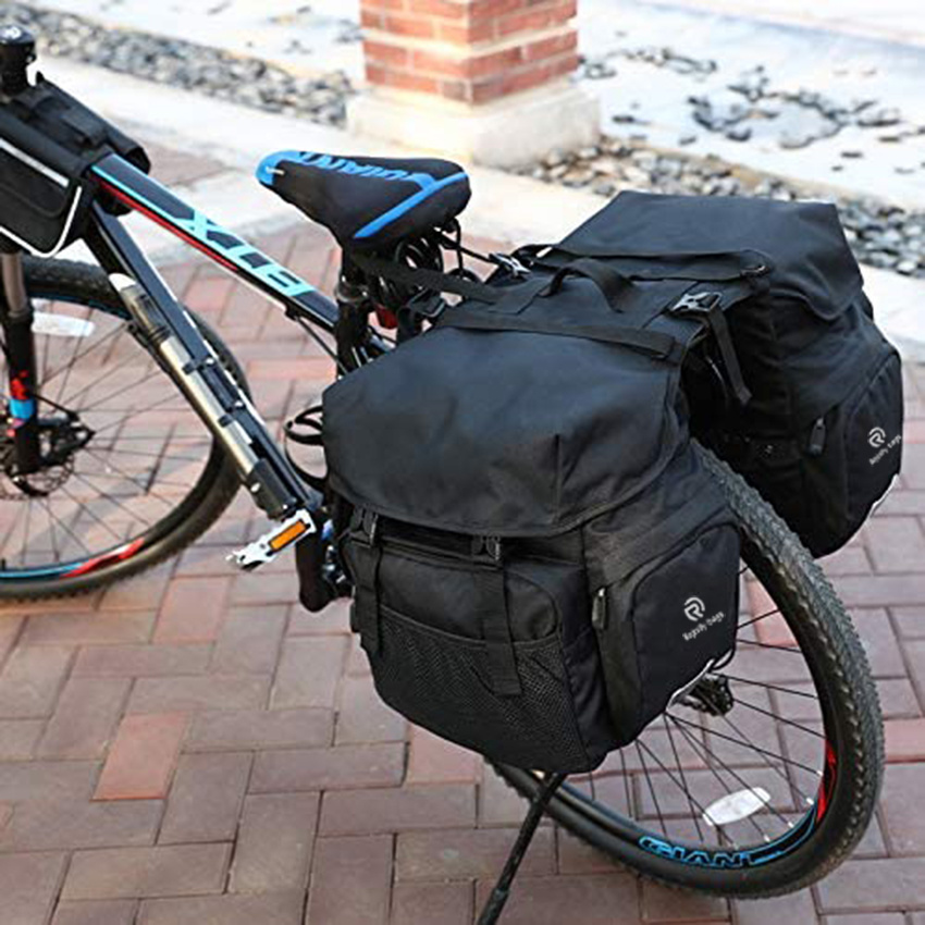 Wasserdichte Satteltaschen mit Regenschutz für Fahrradgepäckträger, Unterstützung für eine Breite von weniger als 7 Zoll Fahrradtasche