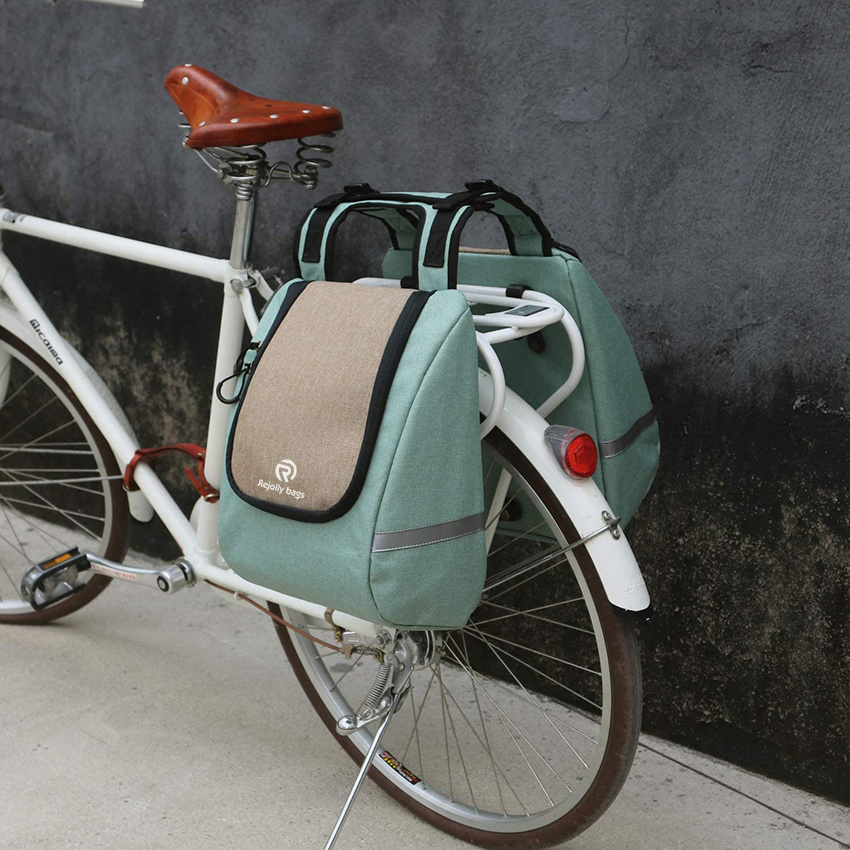 Nylon-Fahrradtasche, isolierte Lunchtasche, Kühlbox, 2 Fächer