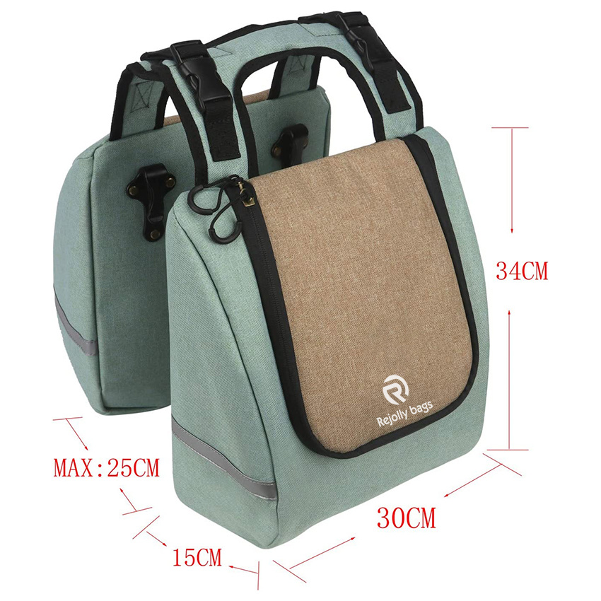 Nylon-Fahrradtasche, isolierte Lunchtasche, Kühlbox, 2 Fächer