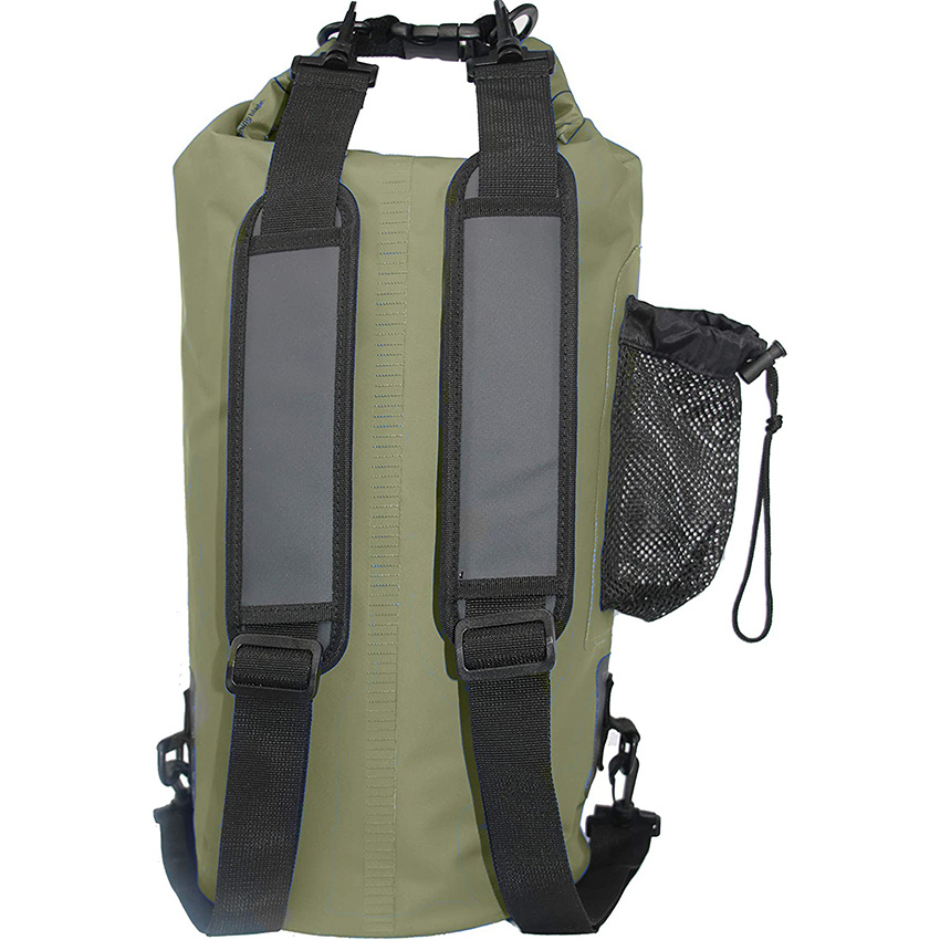 Wasserdichte Dry Bag mit leicht zugänglicher Fronttasche mit Reißverschluss, Seitentasche, gepolsterten Schultergurten und Haltegriff für alle Wassersport-Dry Bag