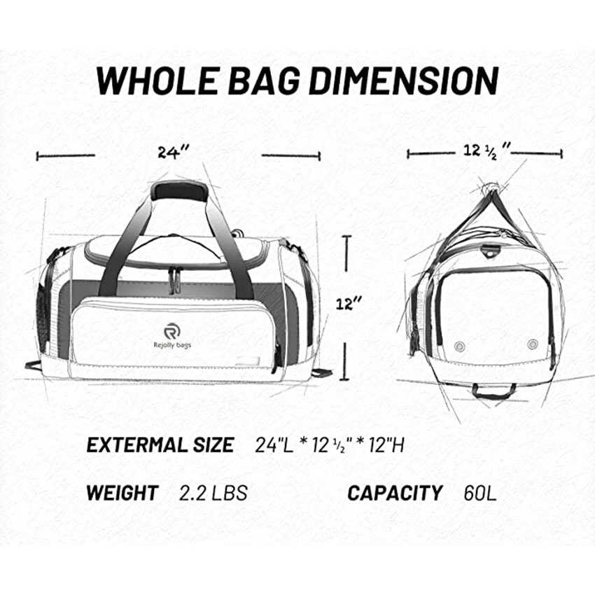 Komfortable Tragetasche mit Schuhfach für Outdoor-Reisetaschen