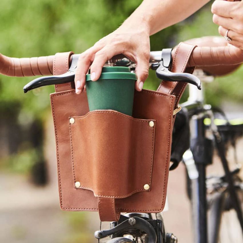 Leder abnehmbare Fahrradtasche zum Aufhängen vorne Wasserflasche Fahrradpack