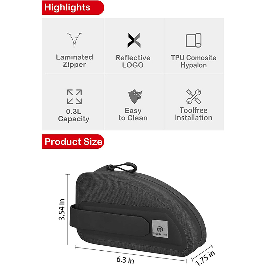 Vollständig wasserdichte Fahrrad-Vorderrahmentasche, prägnantes Design, Oberrohr-Aufbewahrungstasche, Fahrradtasche
