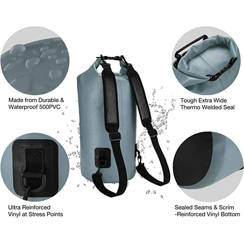 Wasserdichter schwimmender Rucksack mit wasserdichter Handyhülle zum Kajakfahren, Bootfahren, Kajakfahren, Surfen, Rafting und Angeln Dry Bag