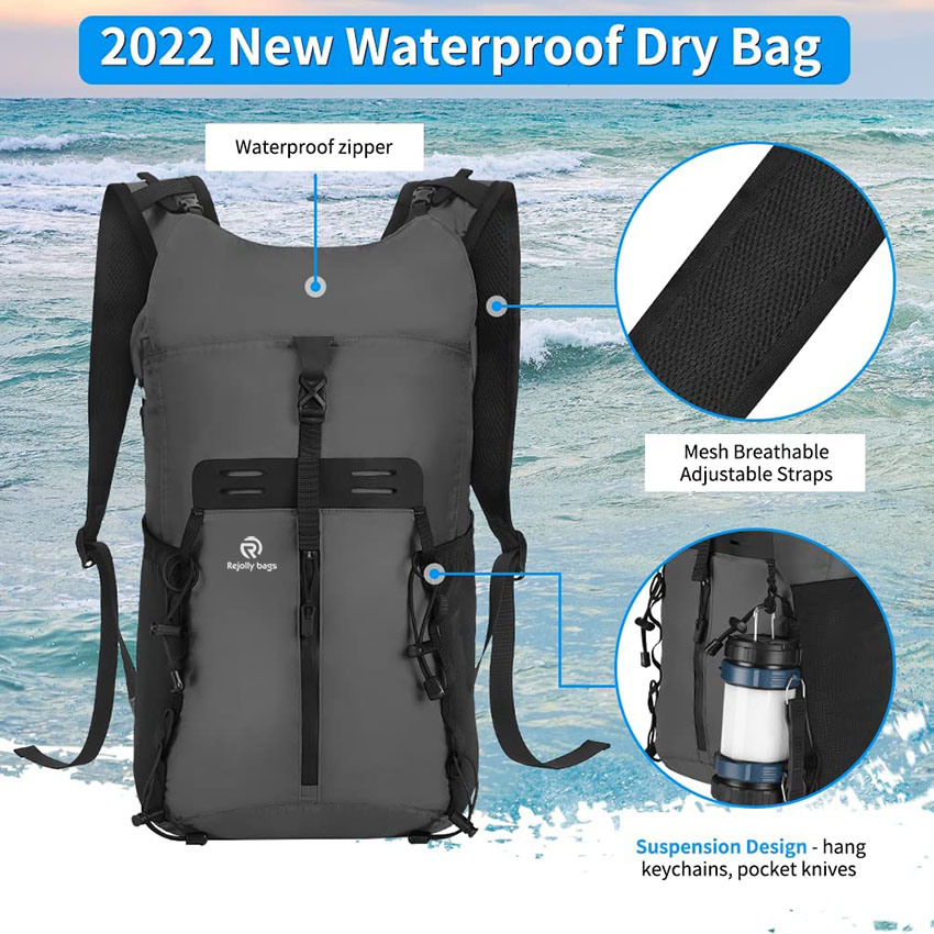 20 L Dry Bag Wasserdichter Reißverschluss Großer Drysack mit Rollverschluss für schwimmendes Bootfahren Kanufahren Camping Rafting Paddleboarding Schwimmen Angeln Marine River Bag