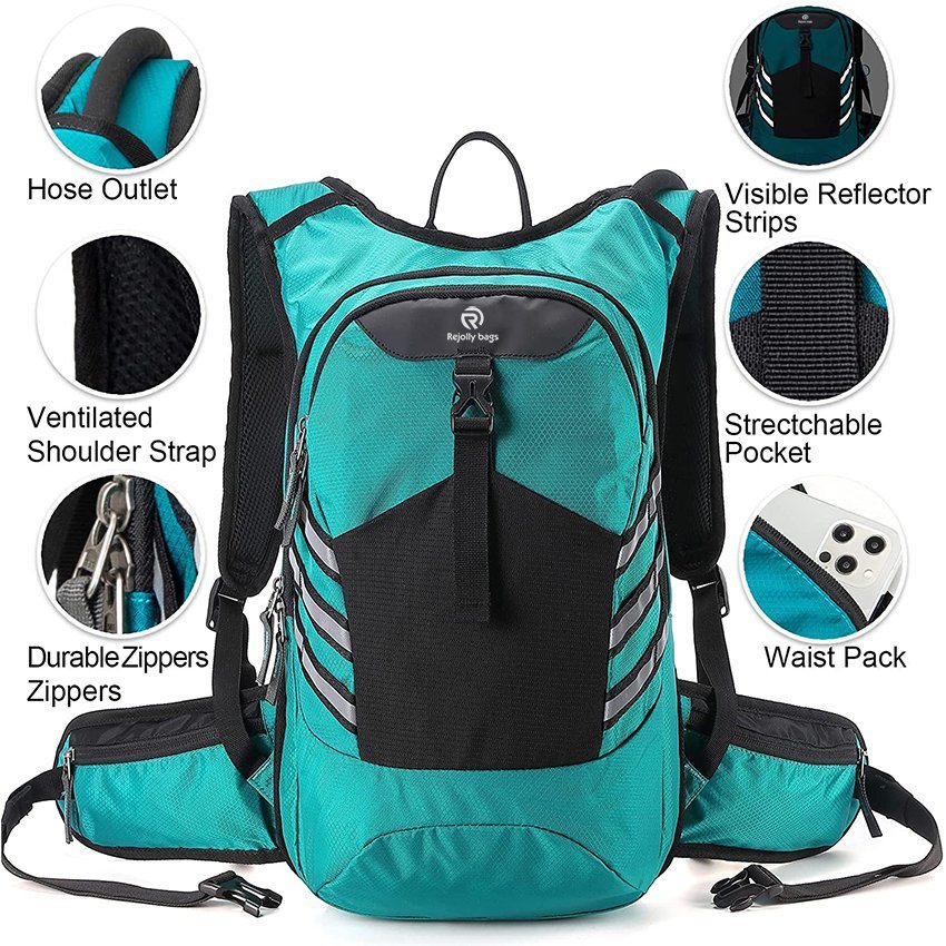 Trinkrucksack mit 3L BPA-freier Wasserblase, leichter Tagesrucksack zum Wandern, Laufen, Radfahren Trinktasche