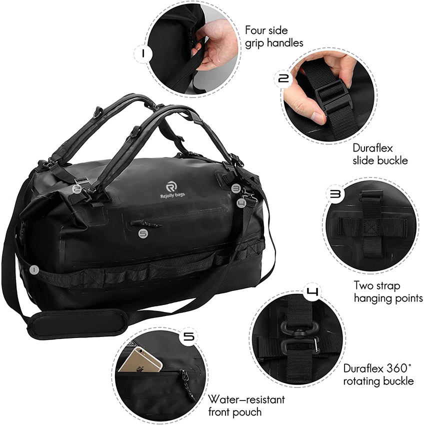 Roll-Top Dry Duffel Backpack Großer wasserdichter Dry Sack Heavy Duty mit Rucksackgurten für Kajakfahren, Rafting, Bootfahren, Travel Dry Bag