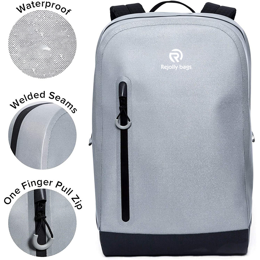 Wasserdichter Rucksack, TPU-beschichtet, strapazierfähiges Nylon, leicht, verstellbare Träger, Unisex-Tasche für Pendler, Radfahren, Wandern, College, große Kapazität