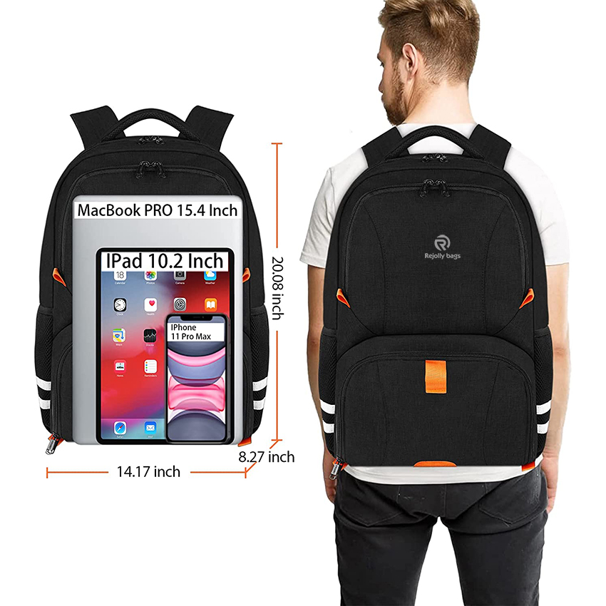 Sportrucksack für Männer und Frauen, Reiserucksack mit Schuhfach, USB-Ladeanschluss, großer wasserabweisender Laptop-Rucksack, Sporttasche RJ196202