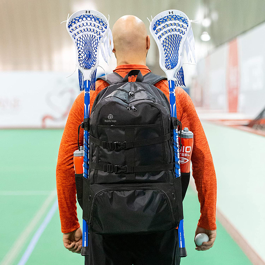 Lacrosse-Rucksack für Männer und Frauen Großer Sport-Reiserucksack mit Ballhalter für alle Lacrosse-, Fußball- und Volleybälle RJ196141