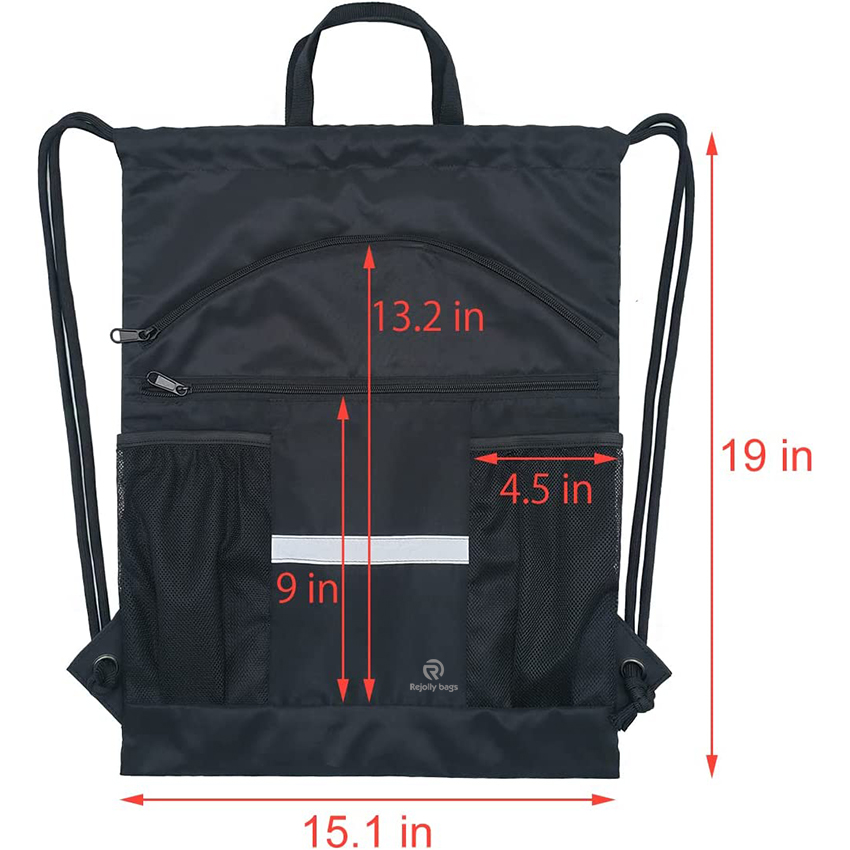 Kordelzug-Rucksack Sport-Sporttasche Yoga-Reise-Sackpack für Männer und Frauen, groß, mit Schuhfach, Balltasche RJ196133