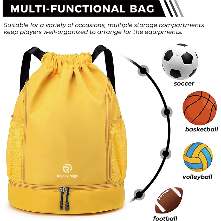 Jugendfußballtaschen Jungen Mädchen Rucksack für Fußball Basketball Volleyball & Fußball mit Ballfach Balltasche RJ19691