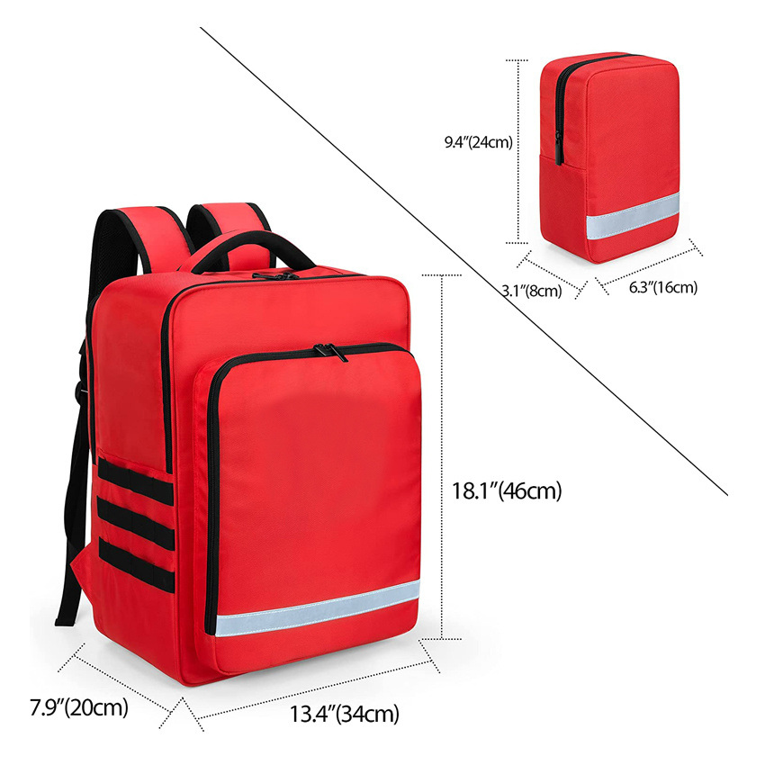 Medizinischer Notfallrucksack Leere EMT Camping Molle Tasche mit abnehmbarer Seitentasche