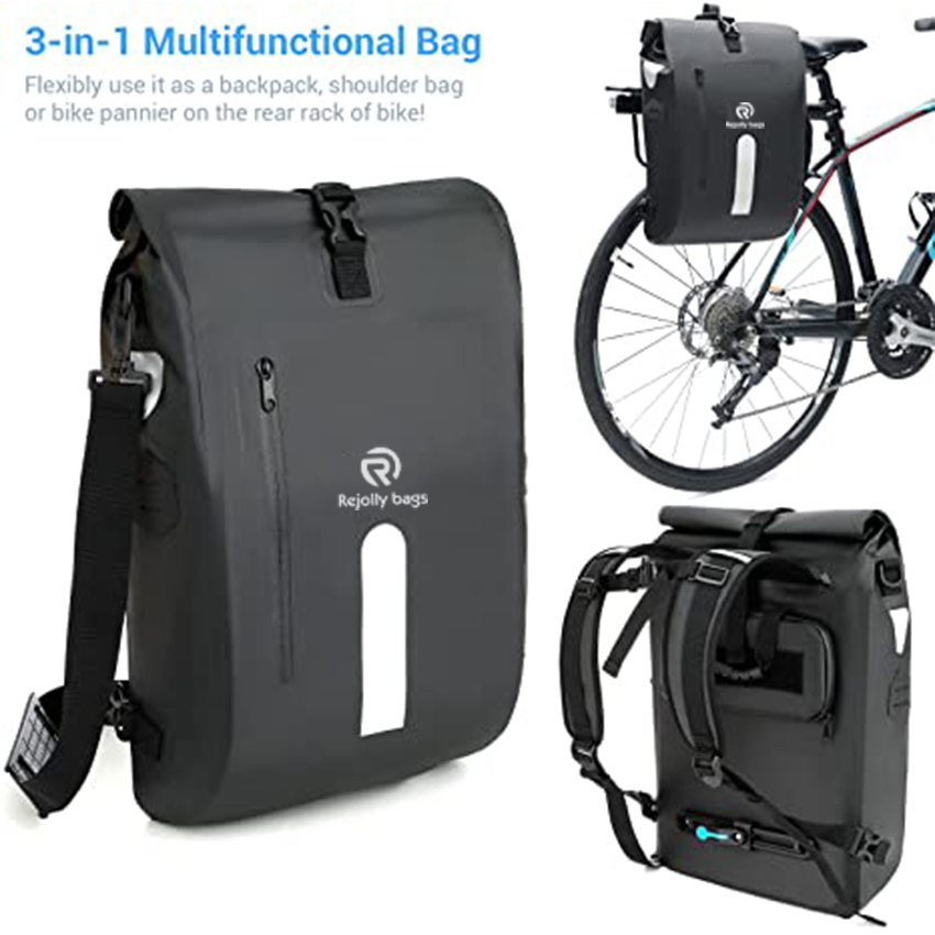 Fahrradtaschenrucksack mit gepolsterter Laptoptasche mit Kreuzschultergurt und wasserdichter Fahrradsatteltasche mit Schnellverschluss