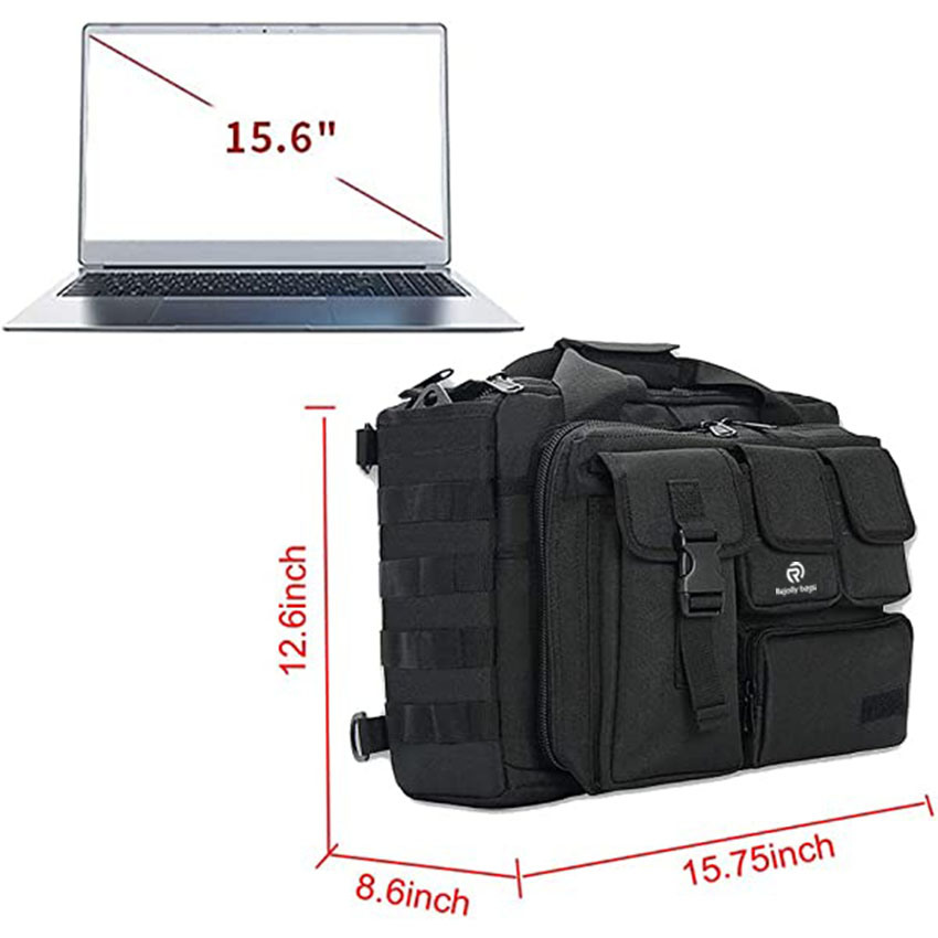 Taktische Aktentasche im Militärstil, 14,1 '/ 15,6 Zoll Militärische taktische Computertasche für Herren Laptop Messenger Multifunktions-Aktentasche für Herrentasche