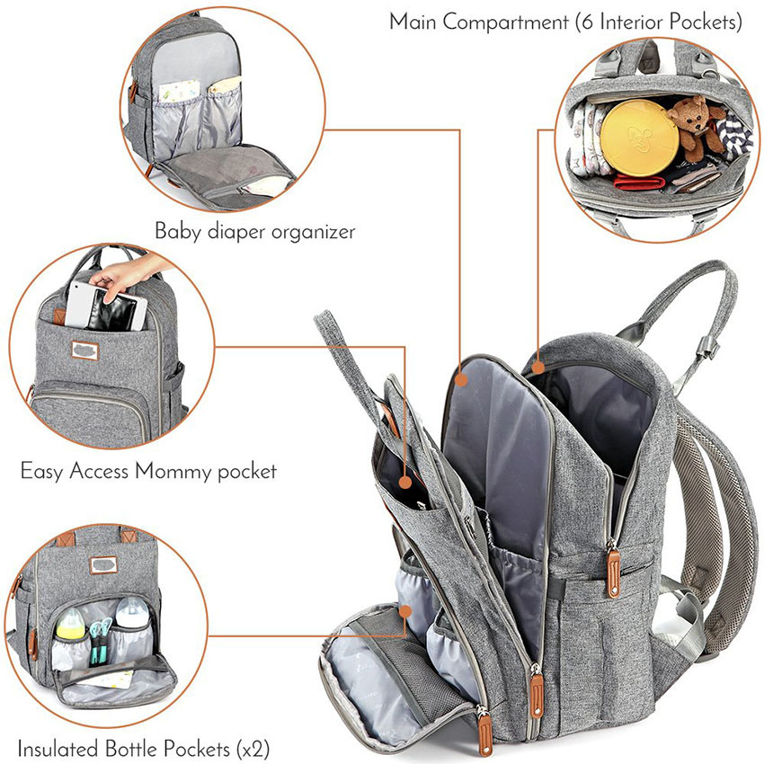 Wickeltasche Rucksack Multifunktions Reiserucksack Mutterschaft Baby Wickeltaschen Wasserdichte Taschen mit großer Kapazität