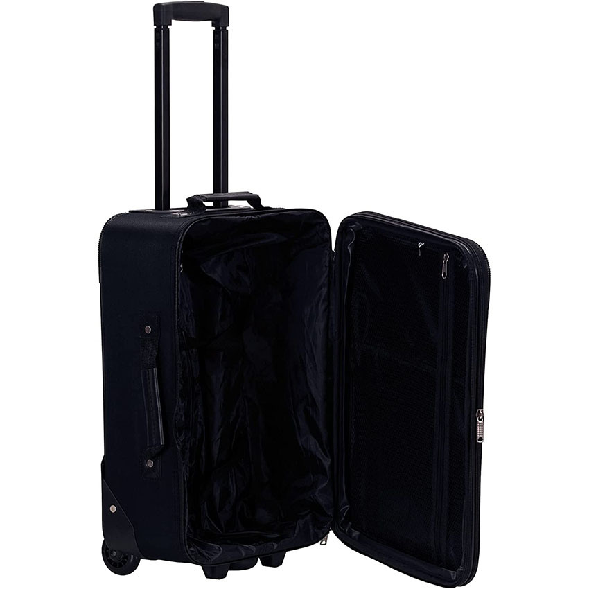 Hochwertiges 2-teiliges Rockland Fashion Softside Black Upright Gepäckset