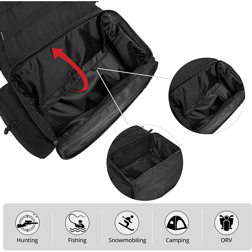 Outdoor Großer wasserfester Angelrucksack mit Rutenhalter zum Forellenangeln Outdoor-Sport Camping Wandern Angelgerät Tasche