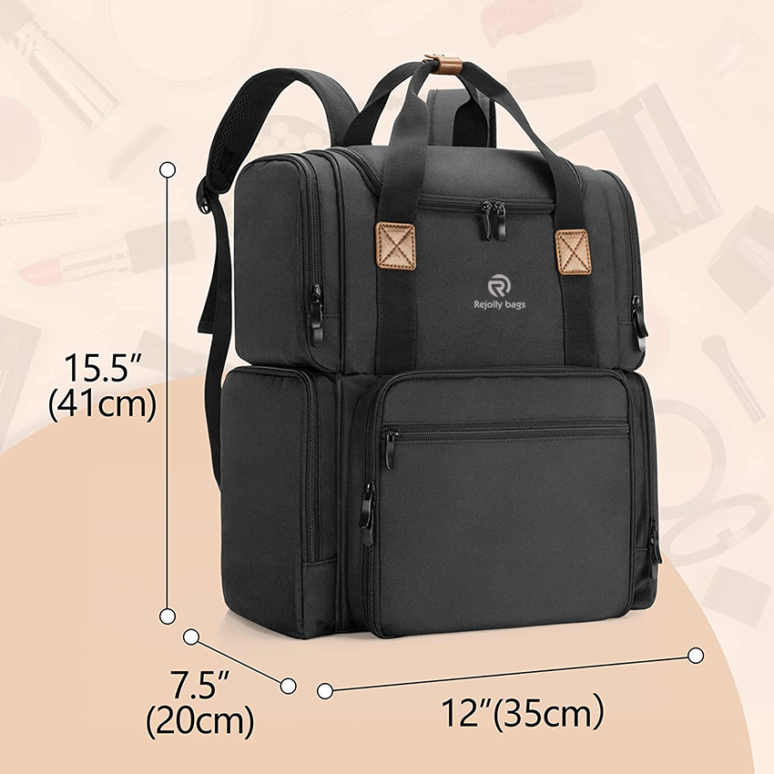 Make-up-Rucksack mit 3 herausnehmbaren Innentaschen, Reise-Make-up-Tasche mit mehreren Taschen, Kosmetiktasche RJ21676