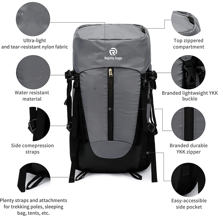 36L Wasserdichter Leichter Wanderrucksack Tagesrucksack mit Regenschutz für Rucksackreisen Reisen Klettern Camping Skitasche