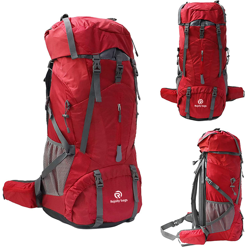 75L Wanderrucksack mit Regenschutz Wasserdichter Campingrucksack Schuhe Lager für Männer Frauen Tasche