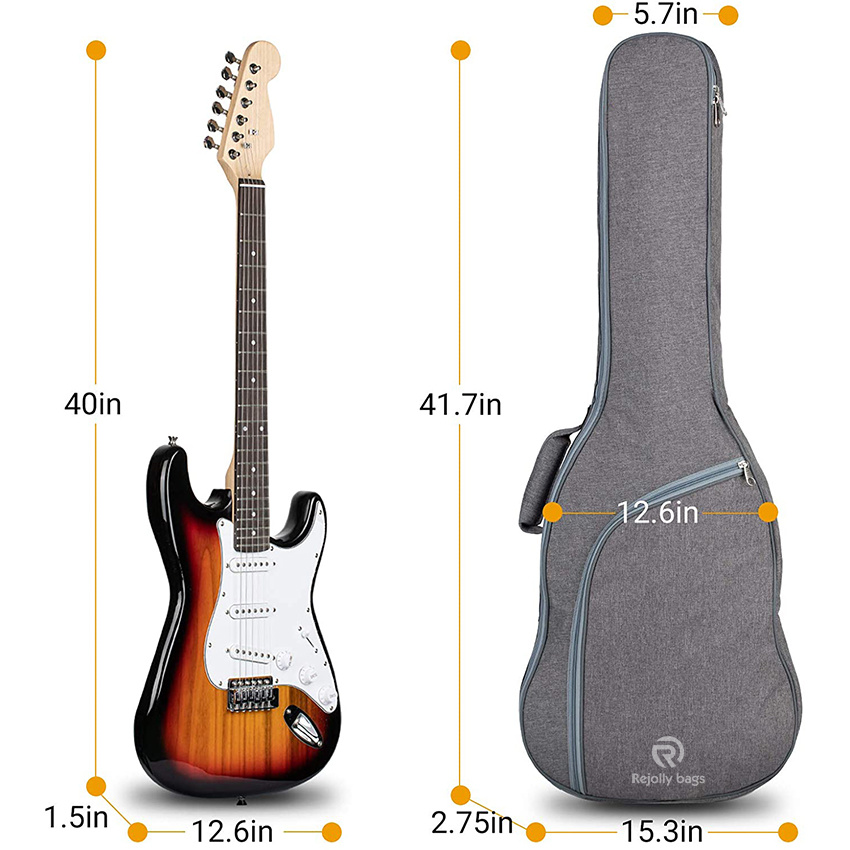 Gepolsterte elektrische 0,35-Zoll-Polsterung mit zwei verstellbaren Schultergurten für E-Gitarren