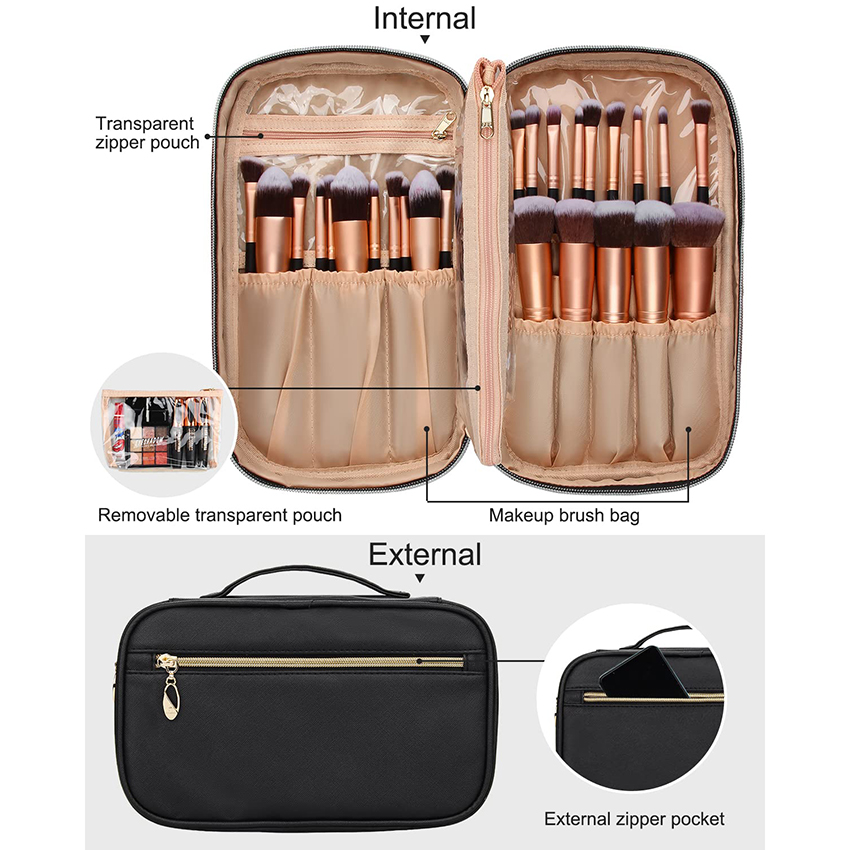 Make-up-Pinsel-Organizer Kosmetiktaschen Make-up-Künstler-Koffer Make-up-Handtasche für Reise-Kosmetiktasche RJ21686