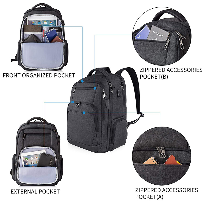 Laptop-Rucksack Organisierter Arbeitsrucksack Business-Rucksack mit strapazierfähigem Material