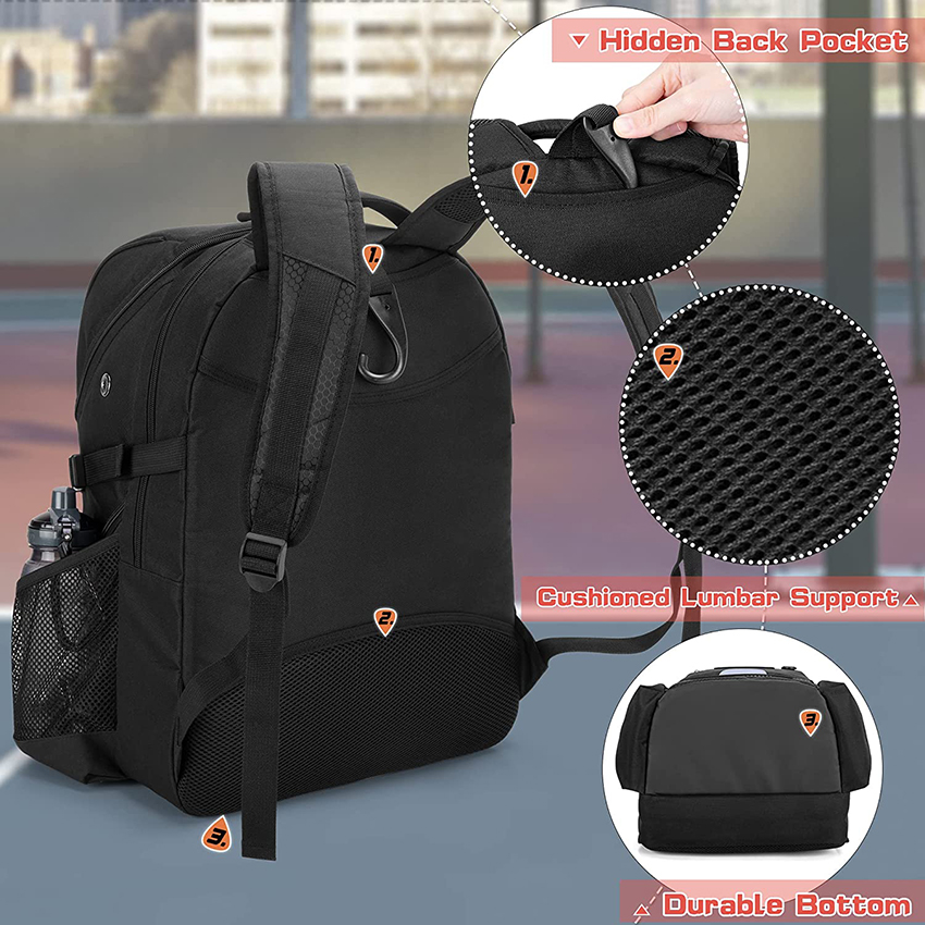 Basketballrucksack für Herren, Fußballtasche mit Ballfach & Schuhfach für Basketball, Fußball, Volleyball Trainingsballtasche RJ196102