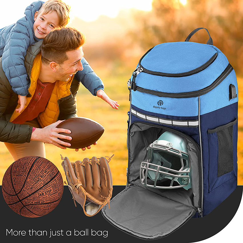 Basketball-Fußball-Rucksack mit Ballfach, Schulsporttasche für die Reiseschule und 13-Zoll-Laptop-Balltasche RJ196118