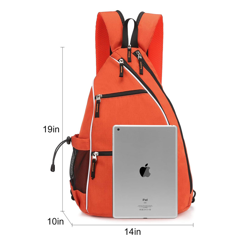 Große Kapazitäts-Tennistasche Lässige Schlägertaschen Orange Sling Gym Bag