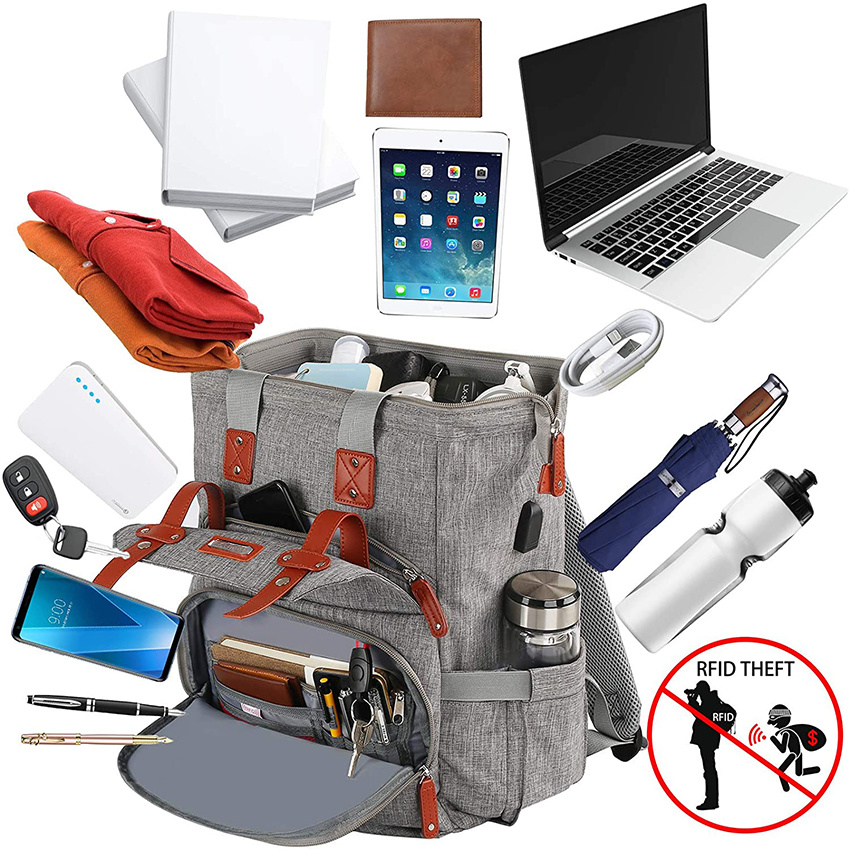 Lehrer Arbeit Reisen Lässige Büchertasche Wasserabweisend College Schule Computer Geldbörse Tasche Wasserdichter Laptop Rucksack