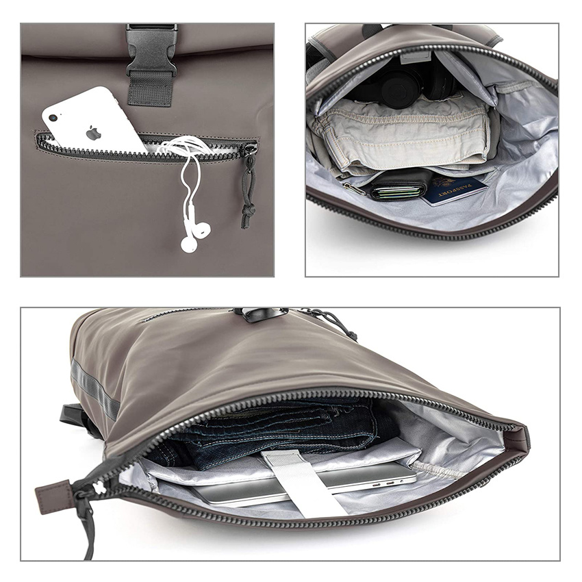 Vielseitigkeit, stilvolle, leichte, wasserdichte Schulter-Wanderreisetasche, erweiterbare Rolltop, trendige Outdoor-Rucksacktasche