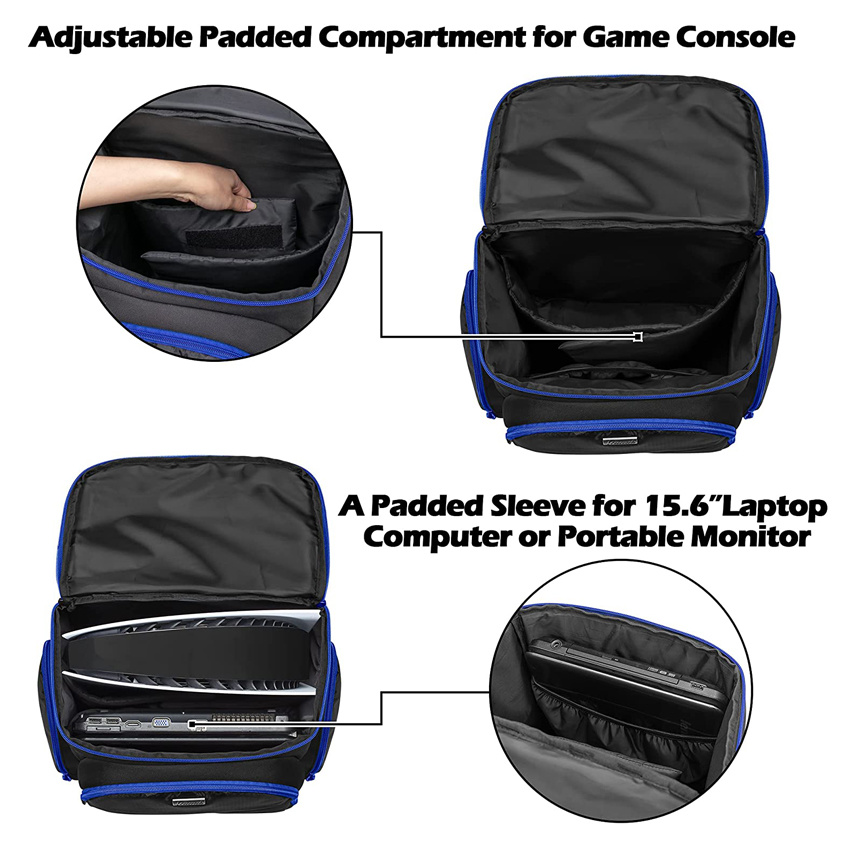 Gaming-Konsolen-Rucksack, kompatibel mit PS5/PS4/PS4 PRO/PS4 Slim/xBox One/xBox One X/xBox One S