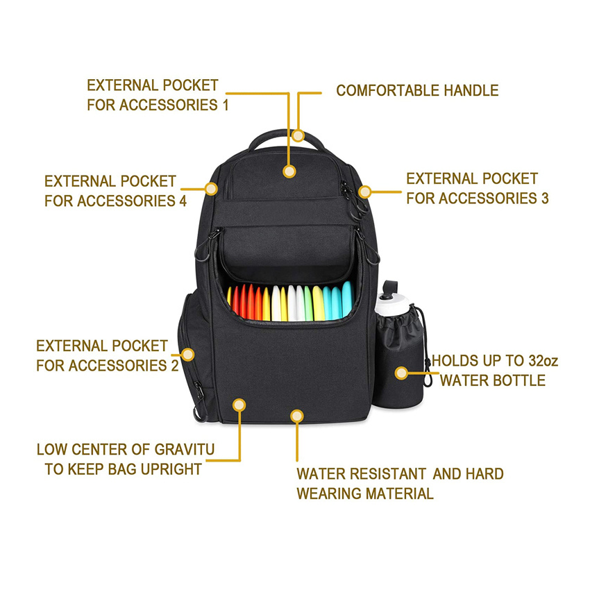 Multifunktionaler Casual Disc Golf Runden Rucksack Outdoor Sports Frisbee Disc Golf Bag