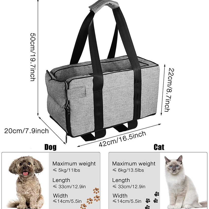 Dog Pet Booster Autositz für die Konsole, waschbare, tragbare Ravel-Tragetaschen