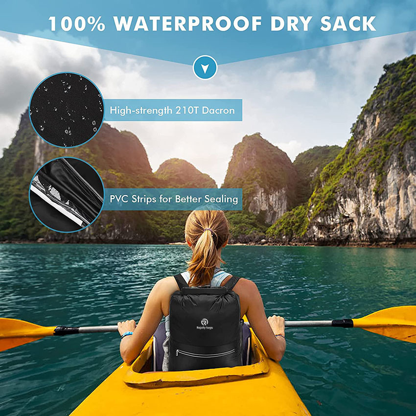 20L kompakter schwimmender Rucksack, Rolltop-Trockensack mit wasserdichter Handyhülle für Kajakfahren, Strand, Rafting, Bootfahren, Wandern, Camping und Angeltasche